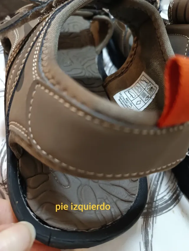 Sandalias Hombre Talla 42, Marrón, con velcro.