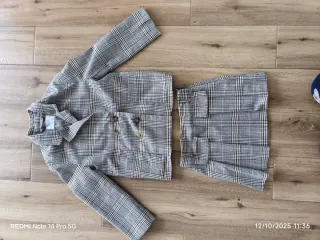 Traje chaqueta y falda niña cuadros