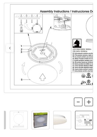 Plafón LED de techo redondo 49.5 cm