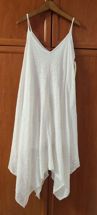 Vestido Verano Encaje Blanco Talla Única