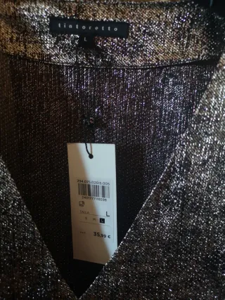 Blusa fiesta Tintoretto plata brillo irisado 