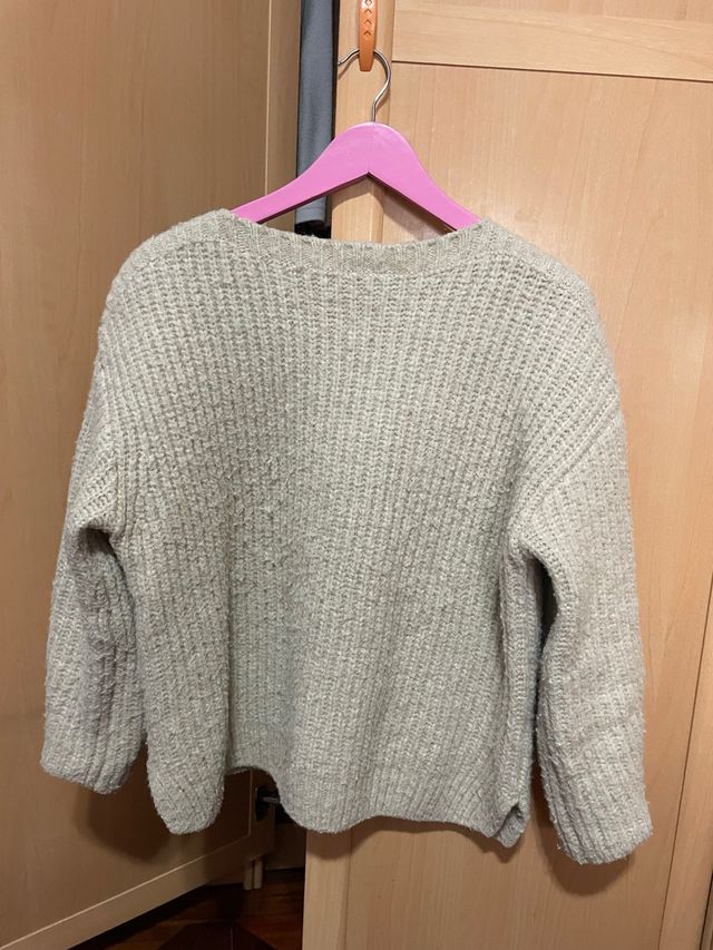 Jersey punto grueso marrón/beige