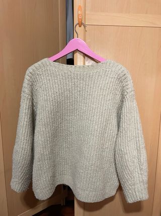 Jersey punto grueso marrón/beige
