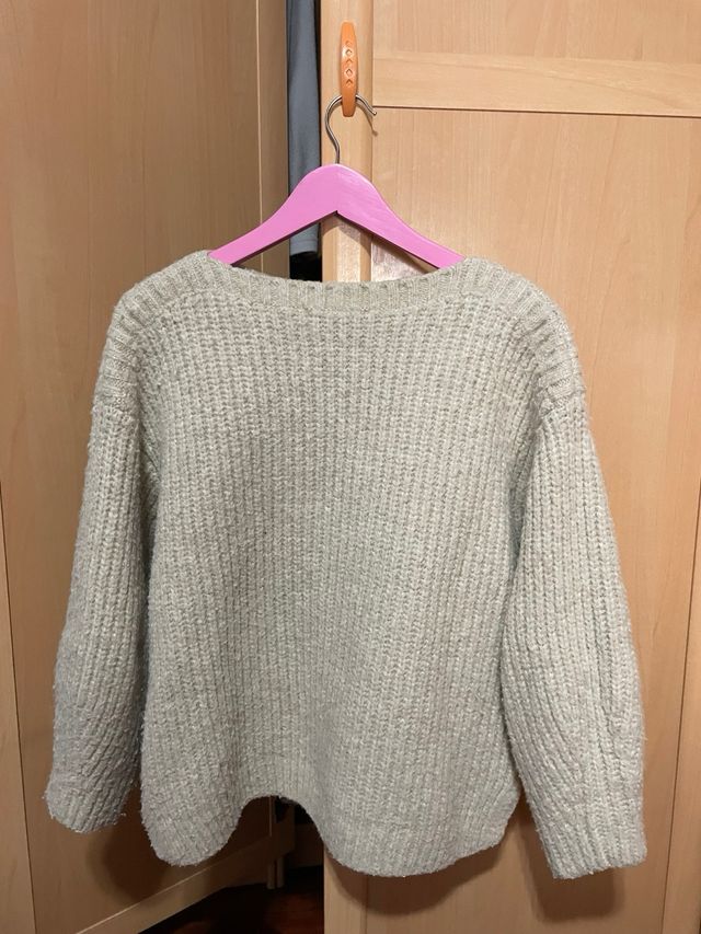 Jersey punto grueso marrón/beige