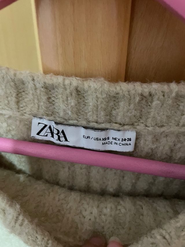 Jersey punto grueso marrón/beige