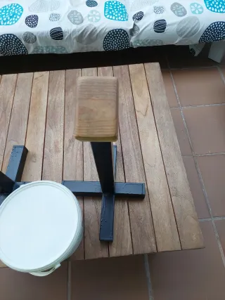 Palos de gimnasia hierro y madera+cubo de magnesio
