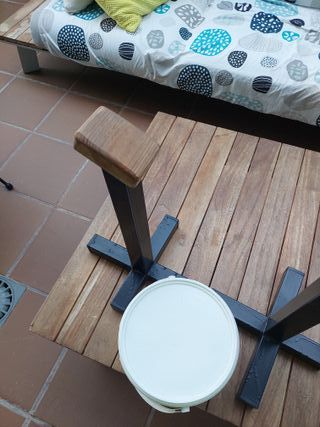 Palos de gimnasia hierro y madera+cubo de magnesio
