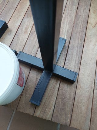 Palos de gimnasia hierro y madera+cubo de magnesio