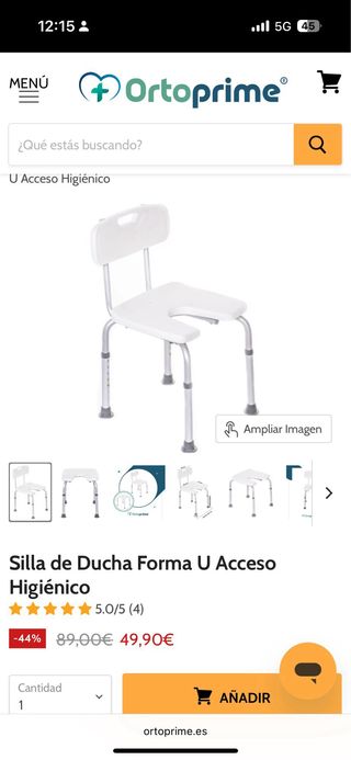 Silla orotopédica para baño