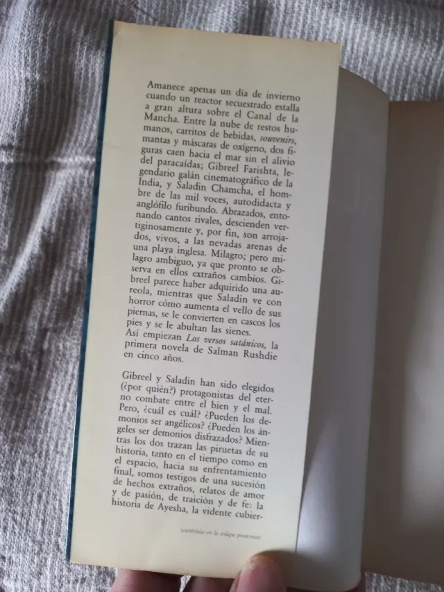 Los versos satánicos. PRIMERA EDICION. 1989