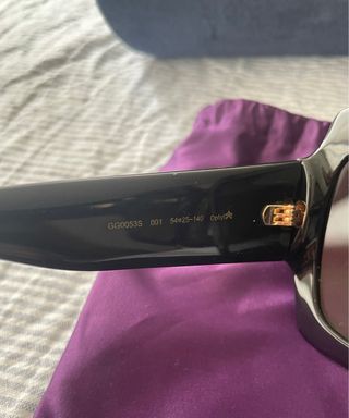 Gafas Gucci Pasta Negras Logo Dorado Sin Uso