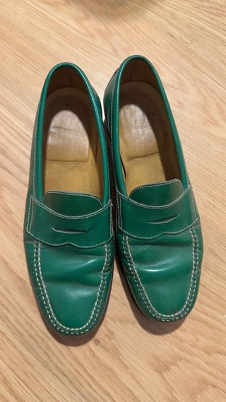 Mocasines Verdes de Piel