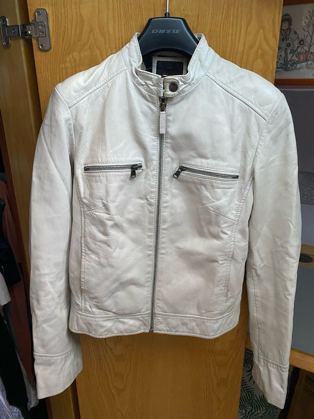 Cazadora Piel Blanca Mujer Just Red by Redskins