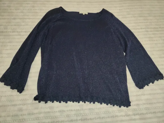 Blusa azul brillante manga acampanada