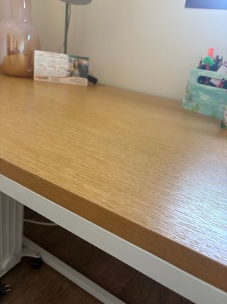 Mesa escritorio/comedor madera y blanca