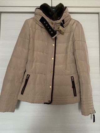 Zara Giubbino Piuma Beige/Marrone