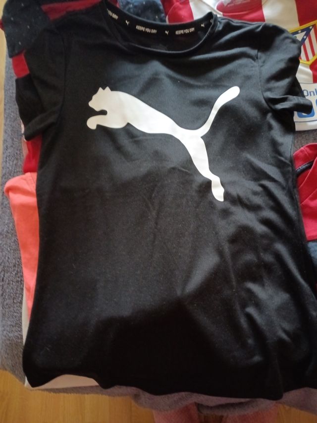 Camiseta Puma Negra Talla 11-12 Años