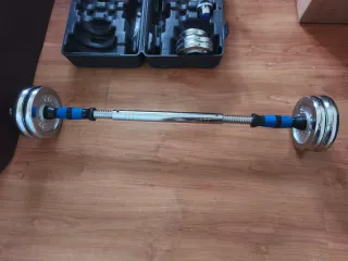 Kit Mancuernas y Barra Cromadas
