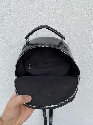 Mochila Pequeña Negra Stradivarius Imitación Piel