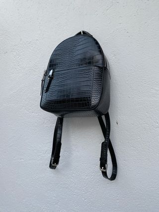 Mochila Pequeña Negra Stradivarius Imitación Piel