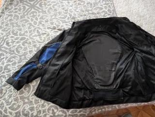 Chaqueta Moto Mujer Negra y Azul