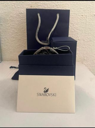 Pulsera Swarovski Cisne Negro y Plata