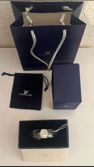 Pulsera Swarovski Cisne Negro y Plata