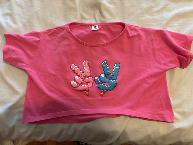 4camisetas Crop Top Unicornio Arta Moda Tal