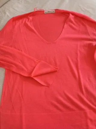 Jersey Zara Manga Larga V-Neck. Talla M. 
