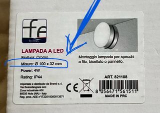 Lampada LED da installare sopra specchio bagno