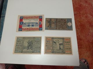 Lote 4 Billetes Notgeld Antiguos