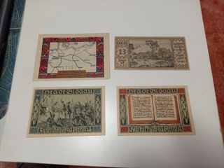Lote 4 Billetes Notgeld Antiguos