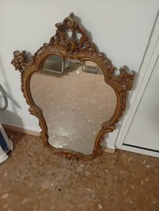 Espejo antiguo madera tallada