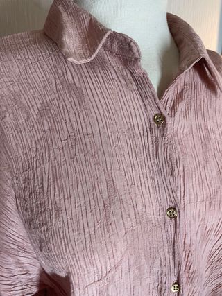 Camisa Zara rosa texturizada