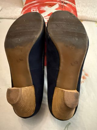 Zapatos tacon Xti azul y marrón talla 38