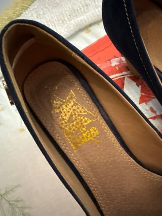 Zapatos tacon Xti azul y marrón talla 38