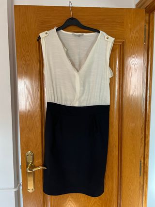 Vestido Fórmula Joven Blanco y Negro