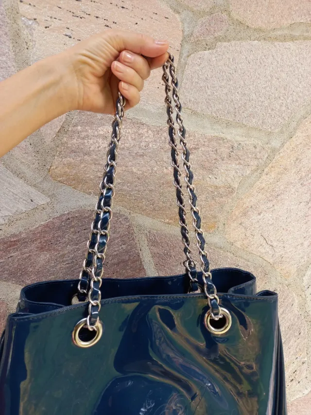 Borsa Camomilla Blu Vernice