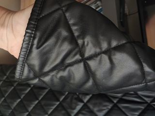 Abrigo larga ZARA acolchado piel negro total look 