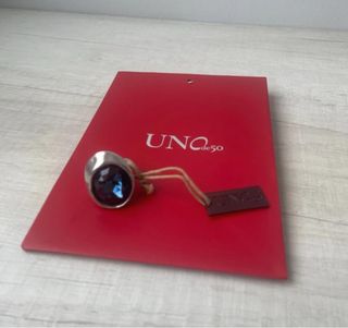 Anillo Uno de 50 Talla M Azul y Plateado