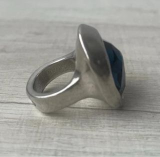 Anillo Uno de 50 Talla M Azul y Plateado