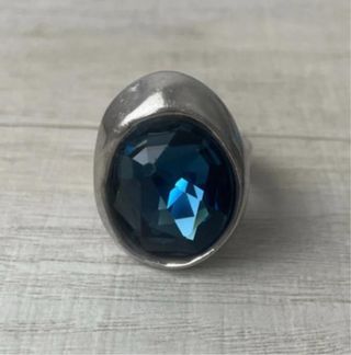 Anillo Uno de 50 Talla M Azul y Plateado