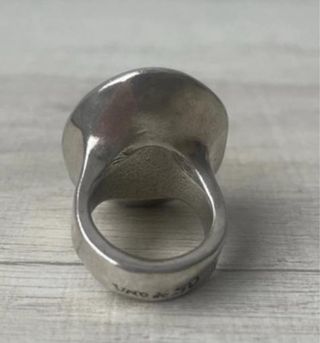 Anillo Uno de 50 Talla M Azul y Plateado