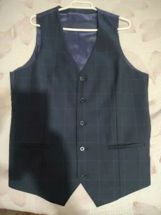 Chaleco de traje azul talla M