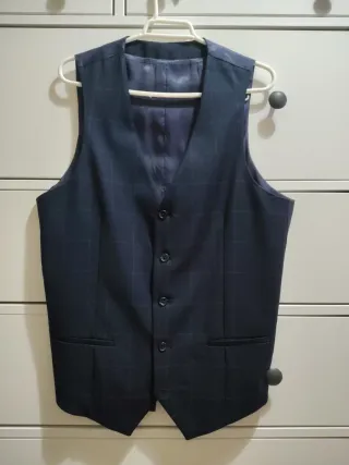 Chaleco de traje azul talla M