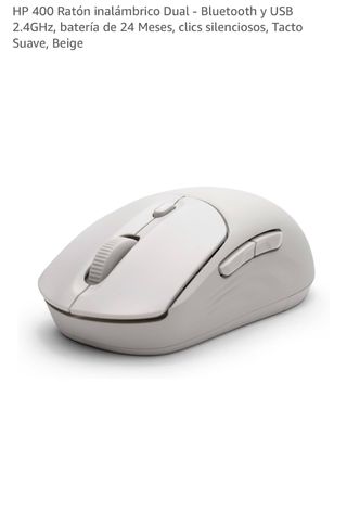 Ratón HP 400 Dual Bluetooth/USB Beige