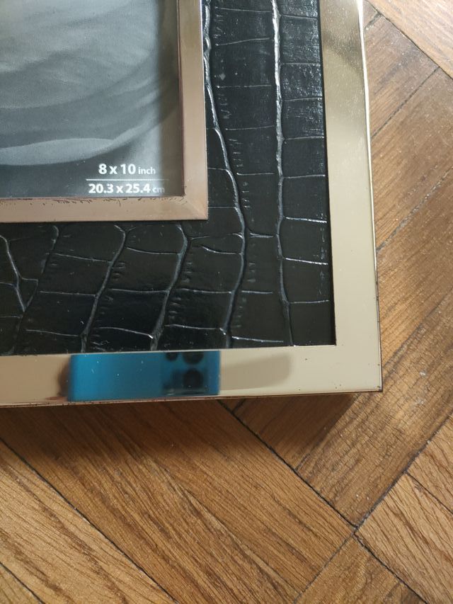 Pack 2 Portafotos piel sintética y metal