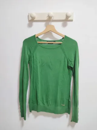 Jersey verde seda y algodón 