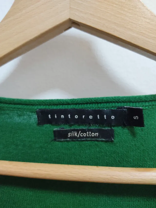 Jersey verde seda y algodón 