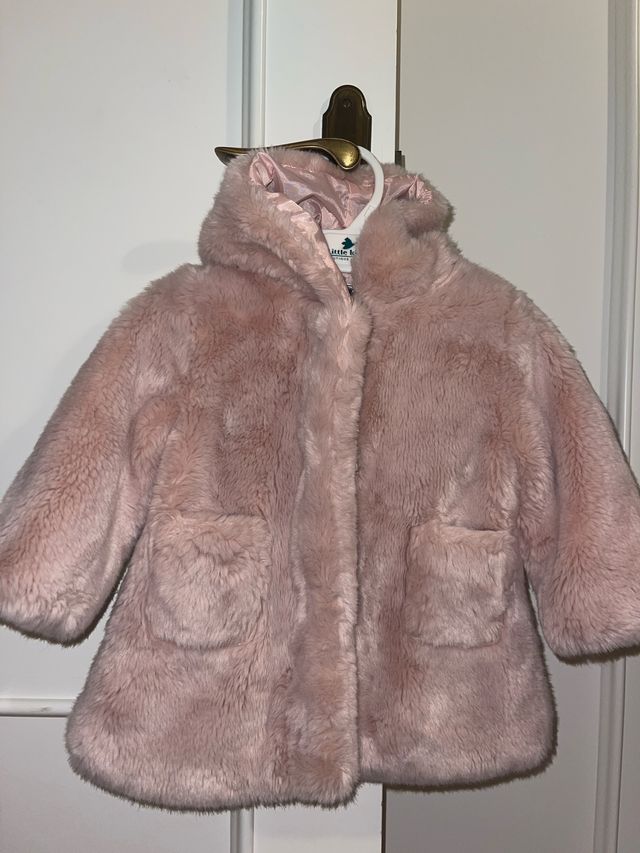 Abrigo rosa peluche Miranda 12 meses